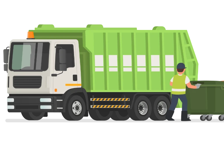 Wektor samochodu odbierającego odpady